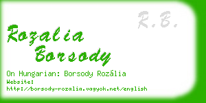 rozalia borsody business card